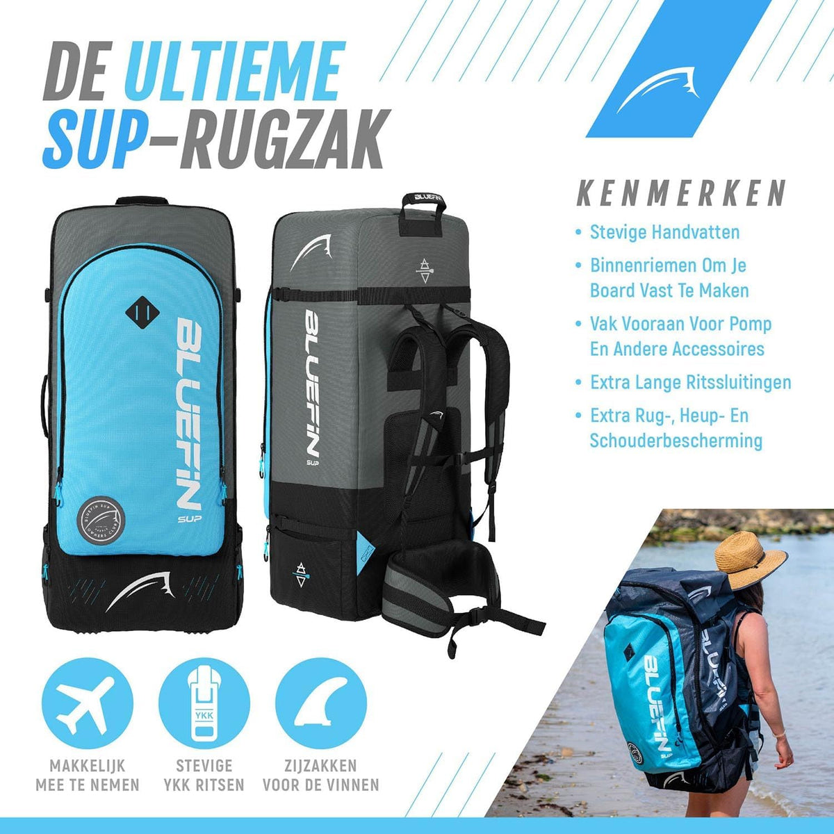 Bluefin SUP Cruise 10'8 Opblaasbaar Paddleboard voor volwassenen Makkelijk en Veilig Mee Te Nemen