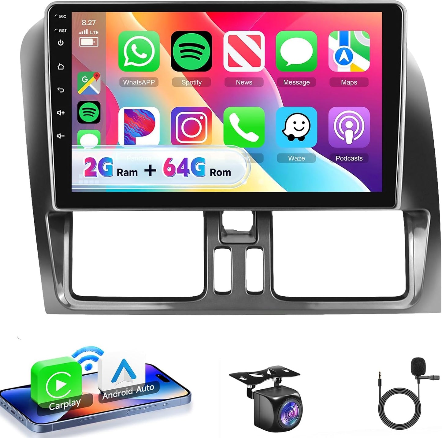 Autoradio – Multimedia Systeem – Car Stereo – Android Radio – 9 Inch Touchscreen – Android 15 Systeem – Draadloze CarPlay & Android Auto – GPS Navigatie Met Wi-Fi