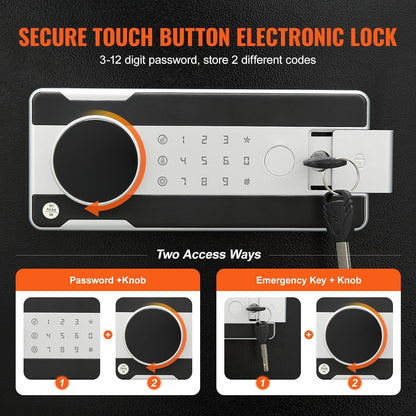 VEVOR 1.7 Cub Depository Safe, Deposit Safe with Drop Slot, Electronic Code Lock and 2 Emergency Keys, 17.71" x 13.77" x 13.77" Business Drop Slot Safe for Cash, Mail in Home, Hotel, Office