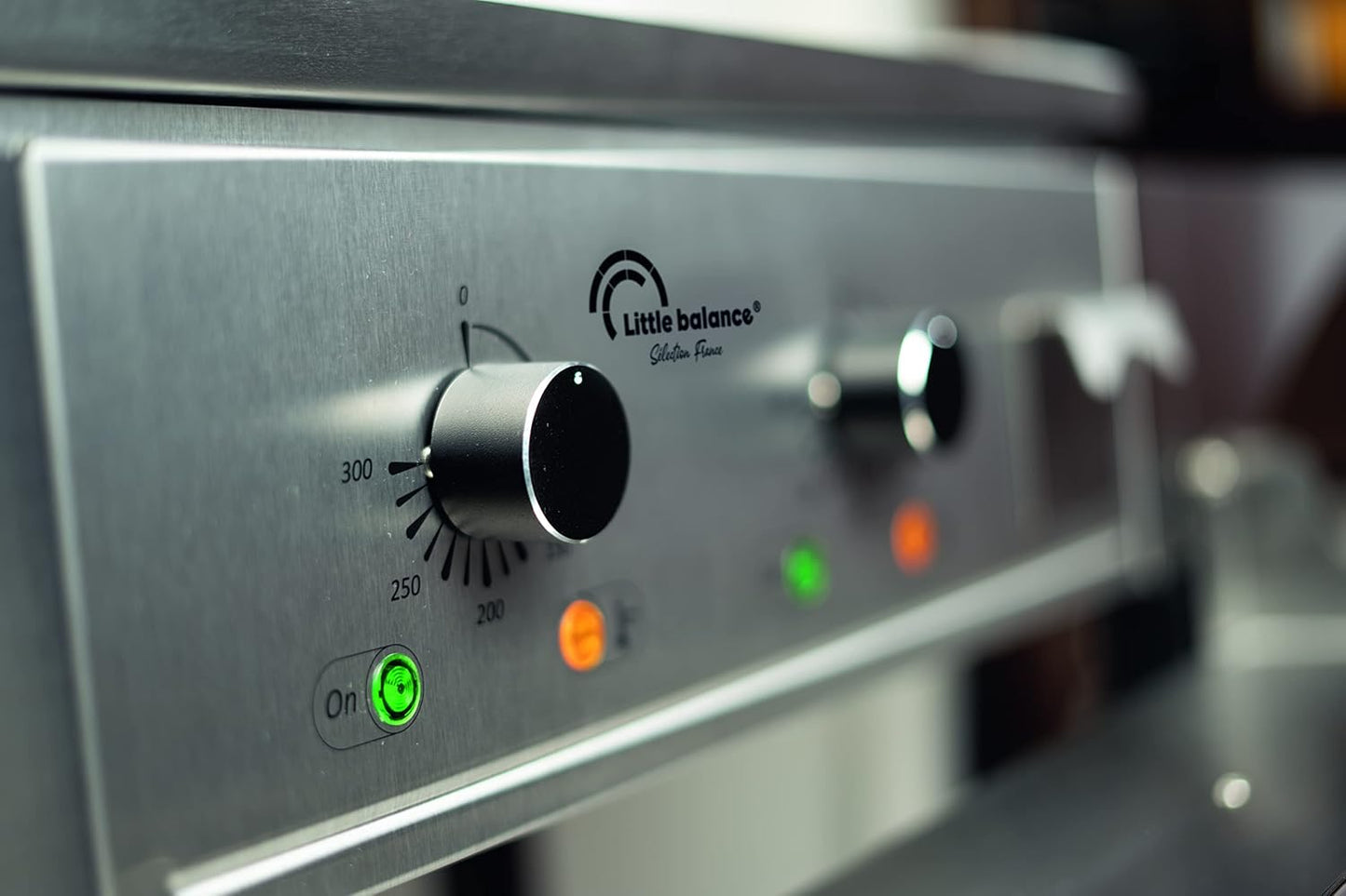 LITTLE BALANCE 8473 Aquitaine Pro Plus, professionele elektrische grillplaat, 2 kookzones, deksel, 3500 W, gemaakt in Frankrijk, volledig roestvrij staal