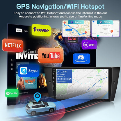Android Autoradio – Multimedia Systeem – Navigatie Unit – Touchscreen Radio – 9 Inch – 8-Core Qualcomm Processor – Draadloze CarPlay & Android Auto