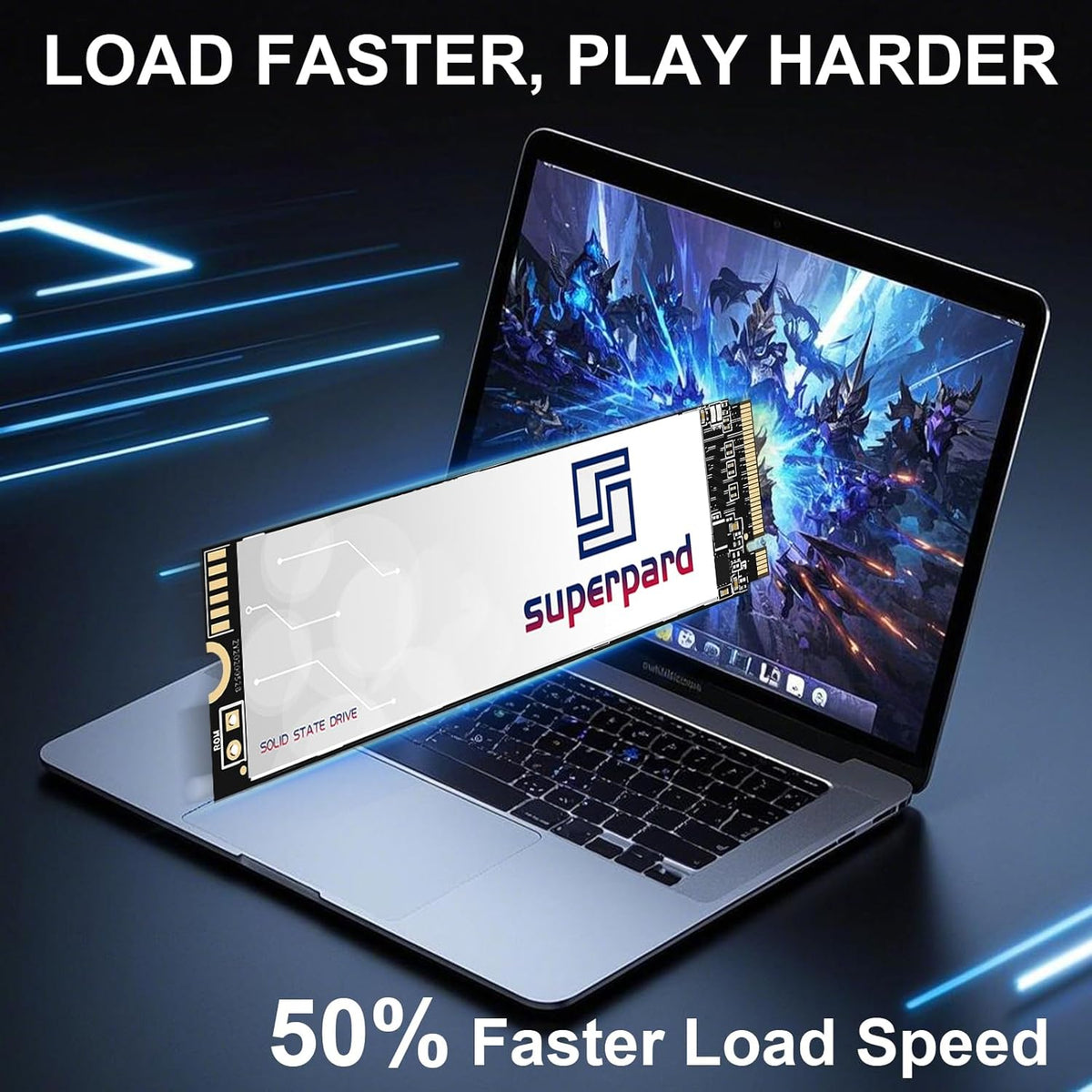 SSD 2 TB M.2 2280 NVMe PCIe Gen4.0, SSD harde schijf intern, PS5 compatibel - PCI Express 4.0 x4 3D NAND - voor gaming-pc/laptop/desktop