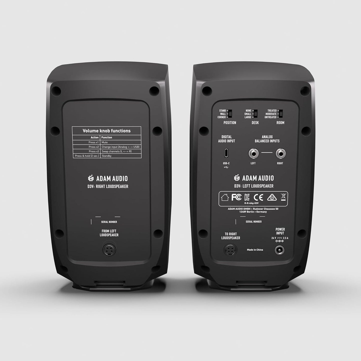 ADAM Audio D3V actief desktopmonitoringsysteem met USB-C-aansluitng (paar, zwart)