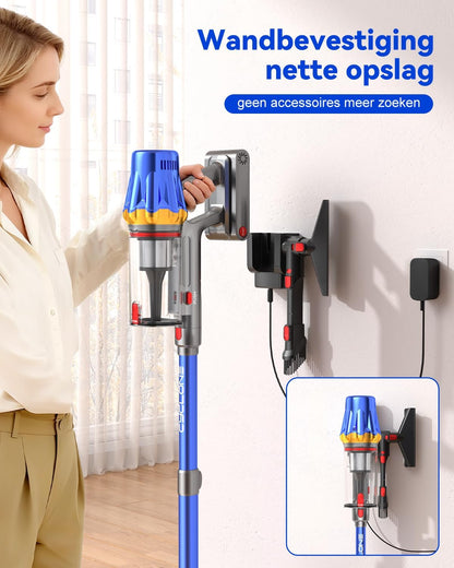 H9 Draadloze Stofzuiger 58KPa/650W/80Min, Krachtige, LED Touchscreen, Zelfstandig Staand, Verbeterde Anti-Tangle Borstel voor Huisdierenharen/Tapijten/Harde Vloeren, Blauw