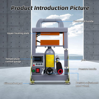 Victool Rosin Presse 5T, 600 W hydraulische hete pers, dubbelzijdige verwarming, extractiemachine voor colofonium, droogbloemen, bloemen, bloemenplantenextracten, nauwkeurige controller