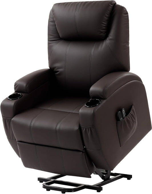 Elektrische Relaxstoel – Tv-Stoel – Fauteuil – Liftstoel – Opsta-Stoel – Verstelbare Rugleuning Tot 150 Graden – Kunstleren Bekleding Donkerbruin