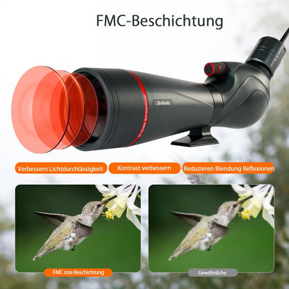 Svbony SV406 20-60x80mm Spotting Scope met SC001 WIFI Camera, HD FMC BAK4, Dubbele Focus, 1,25'' Verwijderbaar Oculair, IPX7 Waterdicht, met Statief, Draagtas, voor Vogels Kijken, Wildlife Fotografie