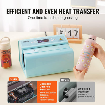 VEVOR Warmtepers voor kopjes, automatisch, 325-887 ml, diameter 75-85 mm, sublimatiemachine temperatuur instelbare tijden, snelle en gelijkmatige verwarming, voor het overbrengen van foto's op beker