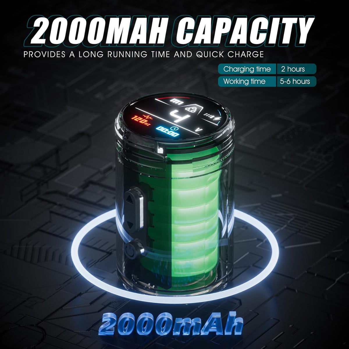 Biomaser U7 Draadloze machine, 2 stuks, 2000 mAh accu, HD-kleurenscherm, bulshless motor, 6 slagen, instelbare motor, draadloos of bekabeld, voor professionele onderzoekers