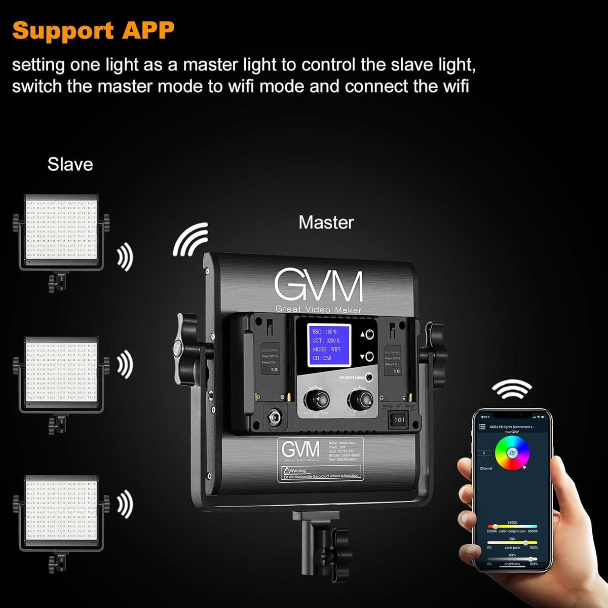 RGB Led-videolamp – Videolicht – Videoverlichting – Studiolamp – Fotolicht – 1 Lichtpaneel – App-bediening – 8 Scènemodi