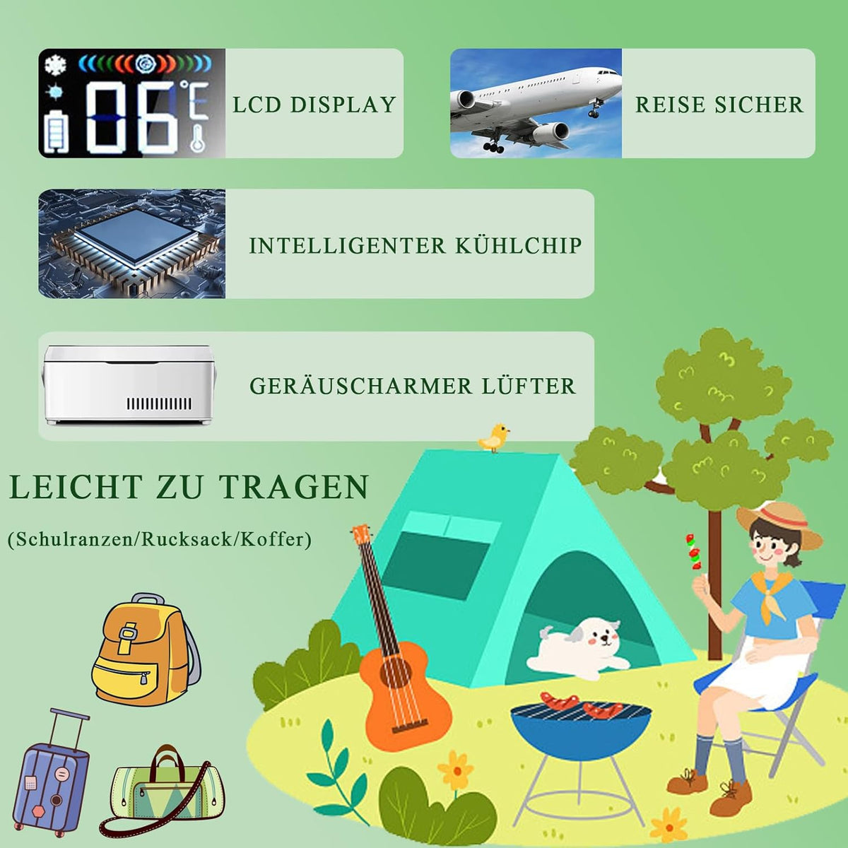 Koelkast voor medicijnen, draagbaar, met 3 batterijen, mini-intelligente elektrische thermostaat, koeler, grote koeltechniek, ruimte voor auto, reizen, thuis, medische koeltas