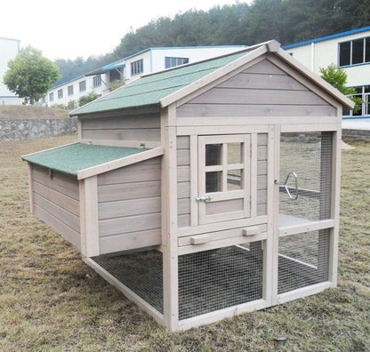 Winter-proof chicken coop, weatherproof, chicken house, XXL large quail coop, picker paradise, made of solid wood, suitable for 2-4 chickens, also as duck coop, rabbit hutch - QUORE