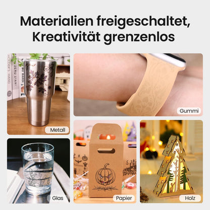 Longer 40W Laser Gravurgerät mit eigenentwickeltem Chip, 40000mW, 24000 mm/min, 3.5 Zoll Touchscreen & Offline-App Steuerung - für Metall, Holz, Acryl, Glas, Leder