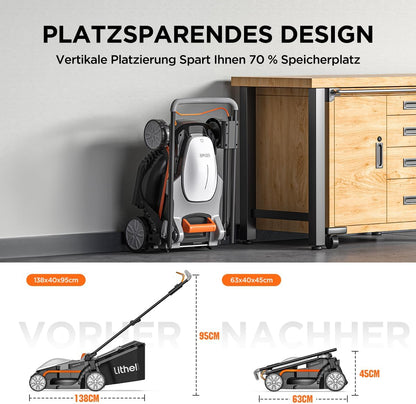 Accugrasmaaier – Draadloze Grasmaaier – Elektrische Grasmaaier – Accu Grasmaaier – Tuingrasmaaier – 33 cm Maaibreedte – 30 Liter Opvangbak – Verstelbare Maaihoogte 25-65 mm – 20V 4,0 Ah Accu – Geschikt Tot 200 m²