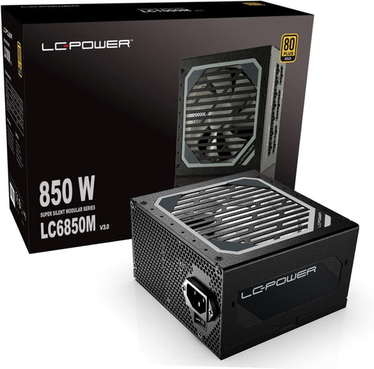 LC-POWER LC6850M V3.0 850W PC voeding Super Silent Modular Serie Volledig Modulair Kabelmanagement 80Plus Gold