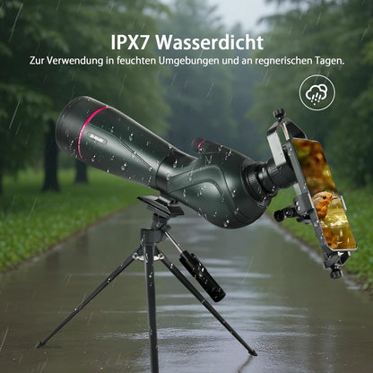 Svbony SV406 20-60x80mm Spotting Scope met Telefoonadapter, HD FMC BAK4, Dubbele Focus, 1,25'' Verwijderbaar Oculair, IPX7 Waterdicht, met Statief, Draagtas, voor Vogels Kijken, Wildlife, Landschap