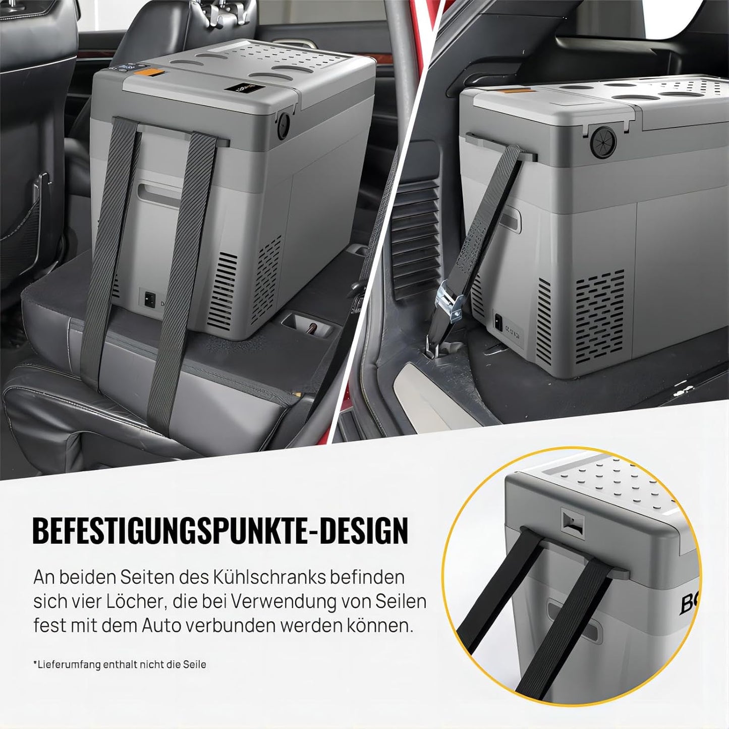BougeRV CRPRO Compressor koelbox 12 V, 29 liter auto koelbox (-20 °C ~ 10 °C), 12/24 V DC & 110-240 V AC draagbare auto koelkast, 12 V koelkast, voor auto, camping, reizen, grijs