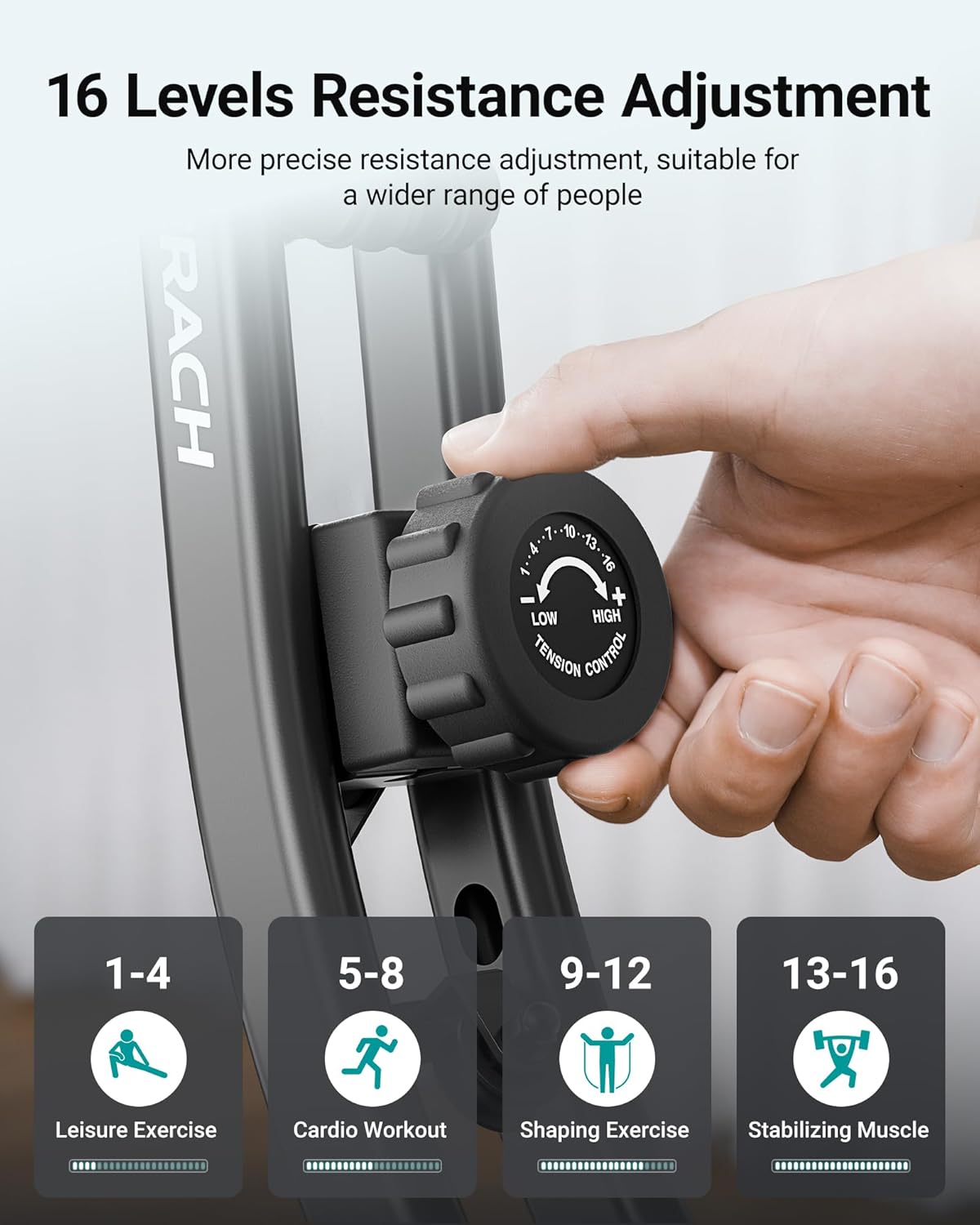 MERACH 4-in-1 hometrainer, fiets, inklapbaar, met lcd-monitor en hartslagmeting, magnetische ergometer, hometrainer met comfortabel zitkussen, fitnessfietsen voor thuis, ruimtebesparend