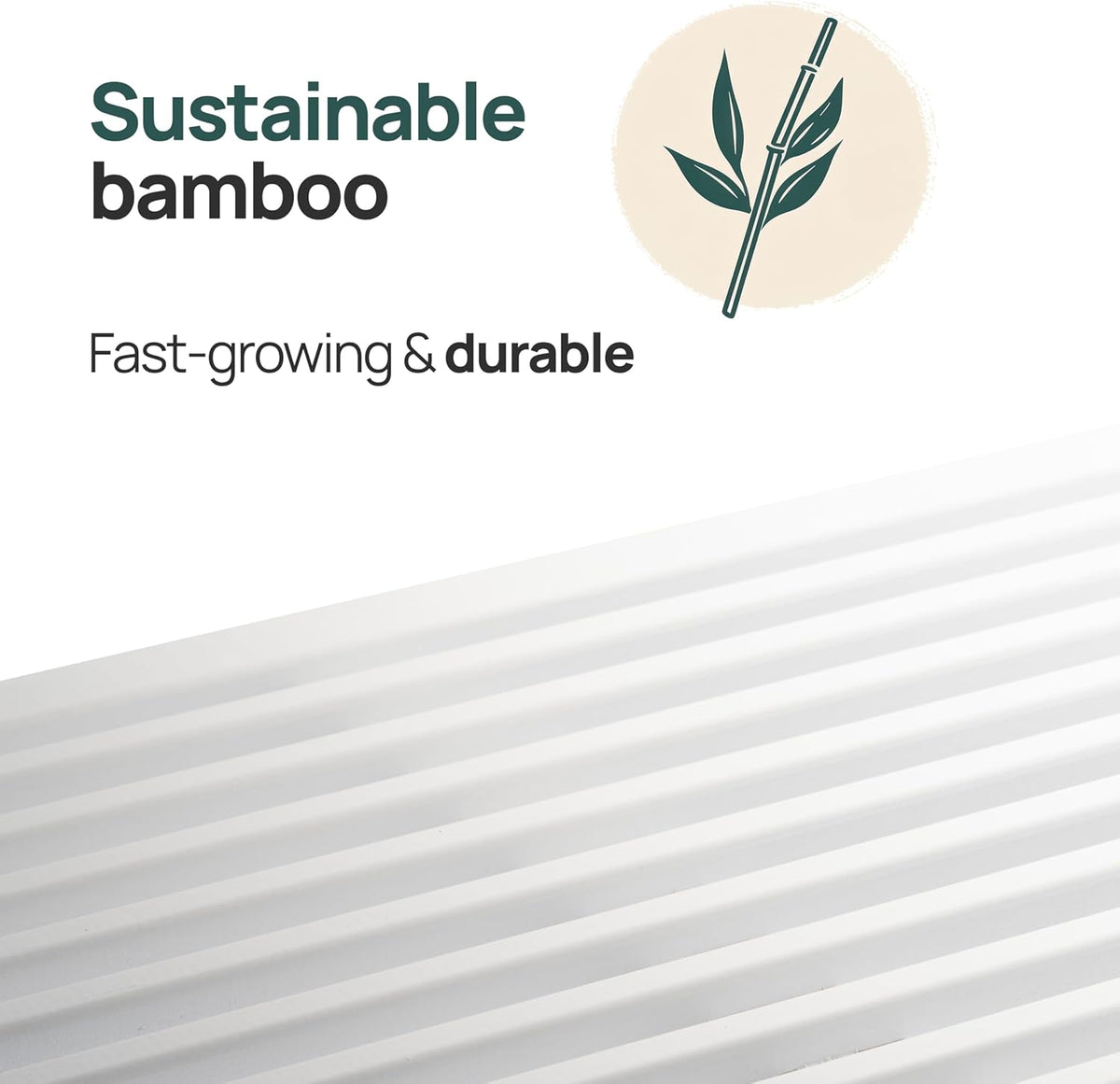 Bamboe Bank - Keukenbankje - Eetkamerbank - 90 x 33 x 43 cm - Eetbank Van Bamboe - Ingangsbank - Comfortabele Halbank - Zitbank Eetkamer Houten Bank Zonder Rugleuning (Wit)