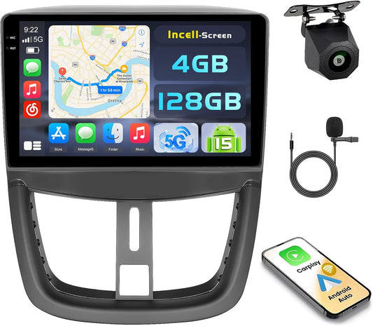 Android Autoradio Peugeot 207 – Multimedia Systeem – Inbouw Radio – Navigatie Unit – Touchscreen Headunit – 9 Inch Incell Scherm – Wireless CarPlay & Android Auto