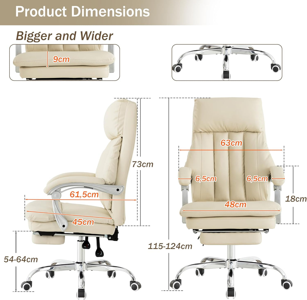 Relaxstoel – Fauteuil – Bureaustoel – Loungestoel – Ligstoel – Ergonomisch Ontwerp – PU Leer Met Voetensteun