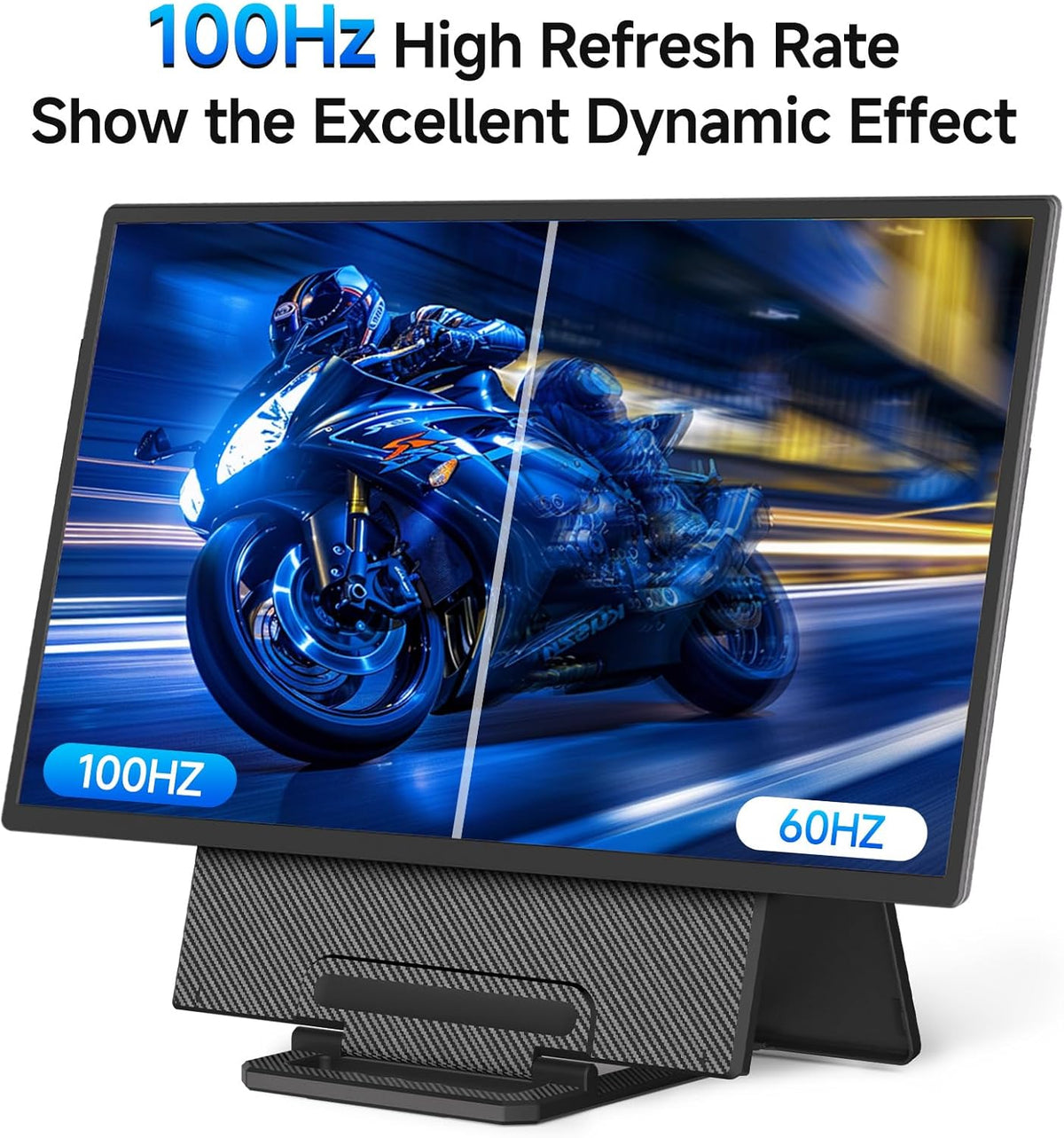 Large Portable Monitor, 61 cm (24 inches), 1080P, FHD, 100Hz, Travel Monitor, 125% sRGB IPS, Laptop Extension, VESA Compatible, Detachable Height Adjustable Stand with USB-C - QUORE