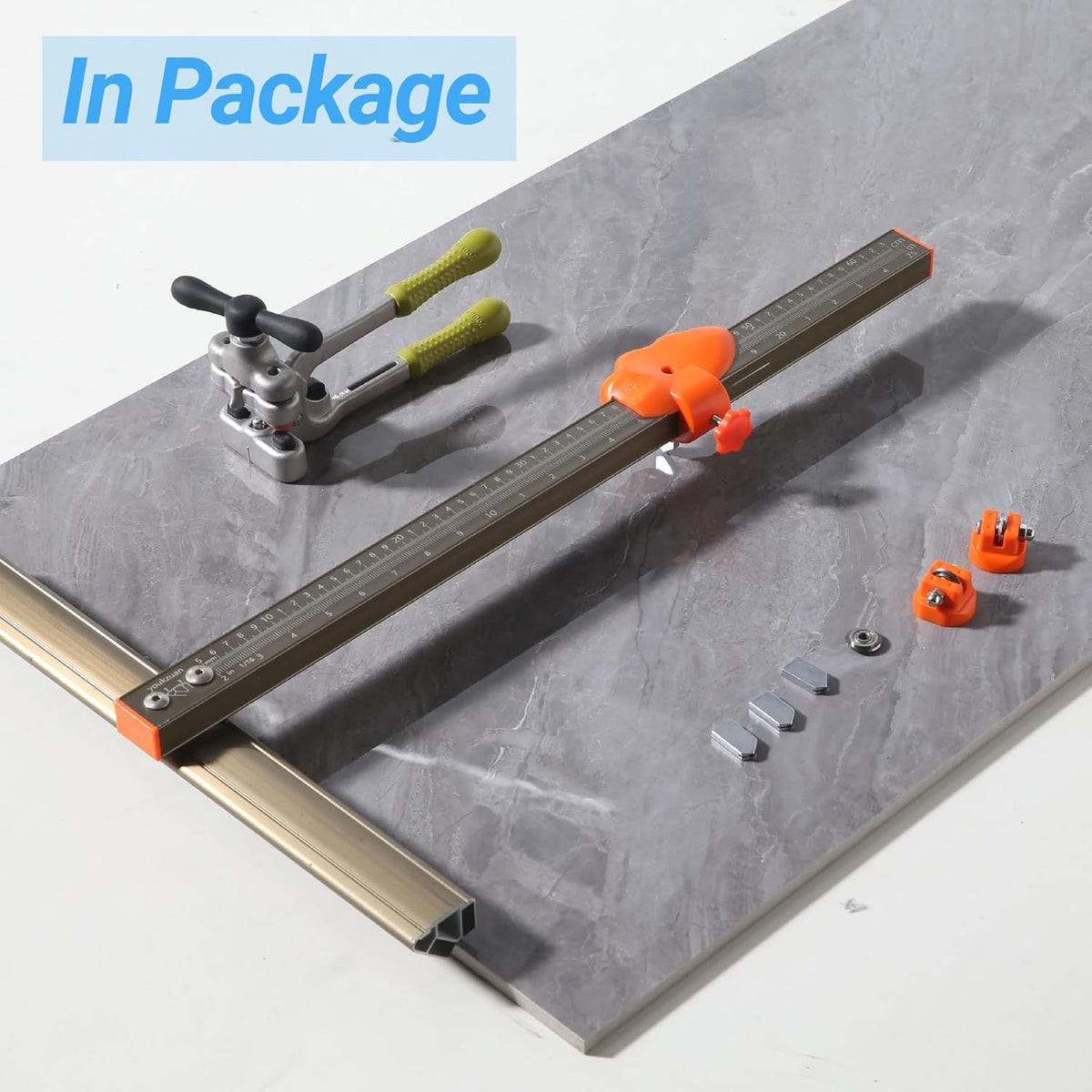 Professionele porseleinen handmatige tegelsnijder gereedschapsset met grote tegelsnijder (kan 48 inch snijden), Power Tang, 3 stuks snijbladen en 3 stuks snijwielen