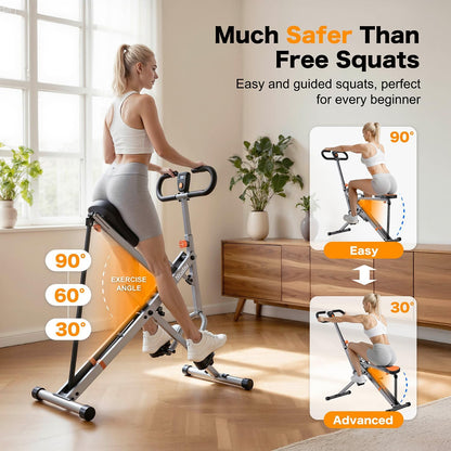 Niceday Squat Machine for Home, Squat Trainer, Core Training Device, Foldable Fitness Device, Butt and Leg Trainer for Cardio and Strength Training - QUORE