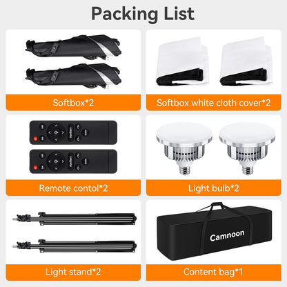 Softbox-verlichtingsset voor fotografie, studio, met 2 x 85 W, 2800 K - 5700 K, tweekleurig, LED-lichttemperatuur, 2 x 50 x 70 cm, softbox, 2 x 2 m lichtstandaard, draagtas, voor