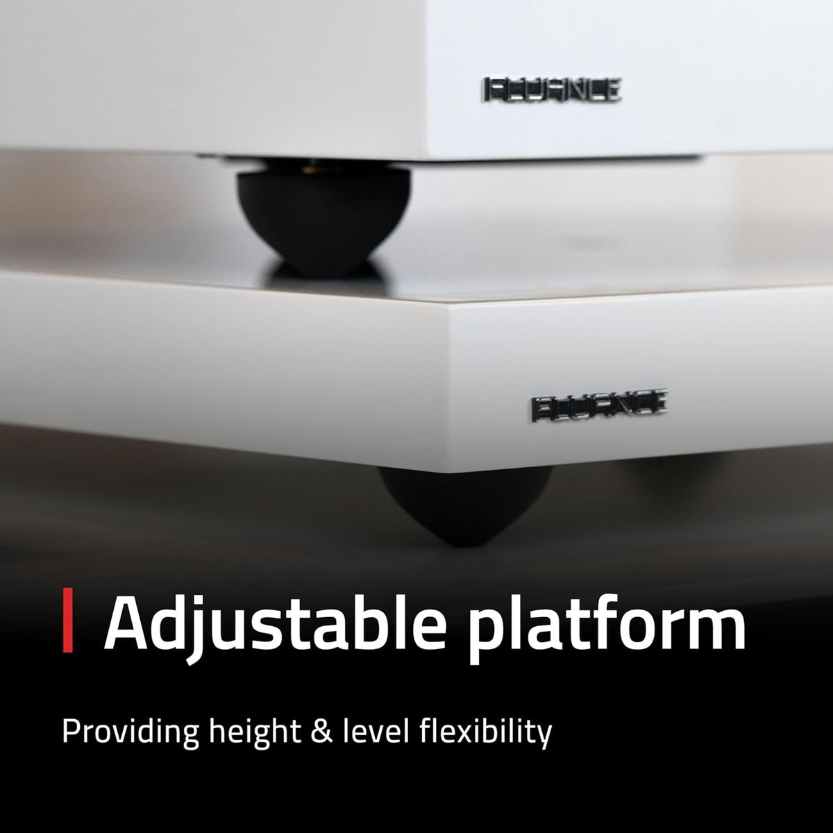 Fluance IB40 Isolatiebasis voor draaitafel, houten platform met in hoogte verstelbare poten en waterpas, verbeterde geluidshelderheid, universele compatibiliteit, pianowit