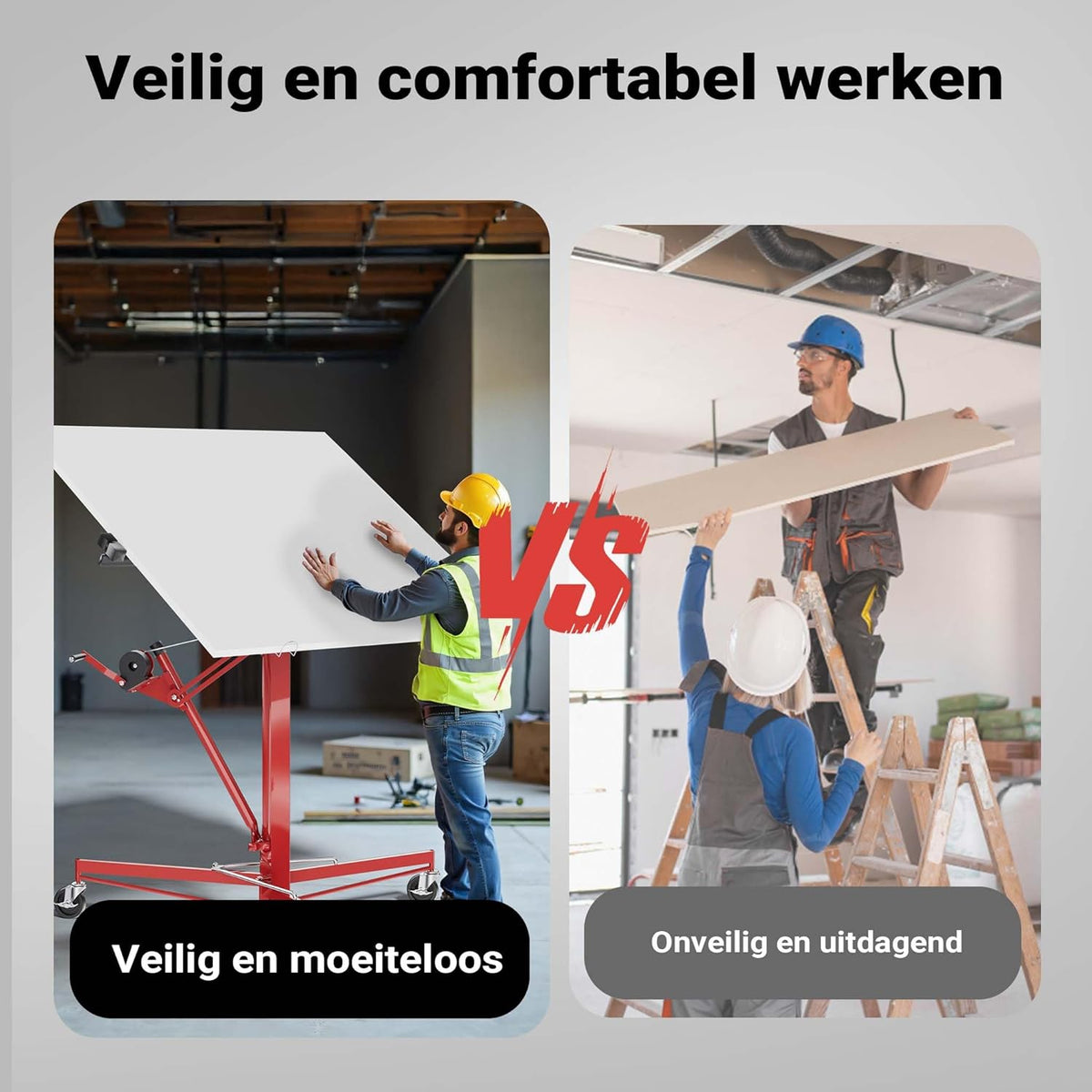 Platenlift XXL set - montagehulp XXL 350 cm + verlengstuk 140 cm - tot max. 465 cm en 68 kg
