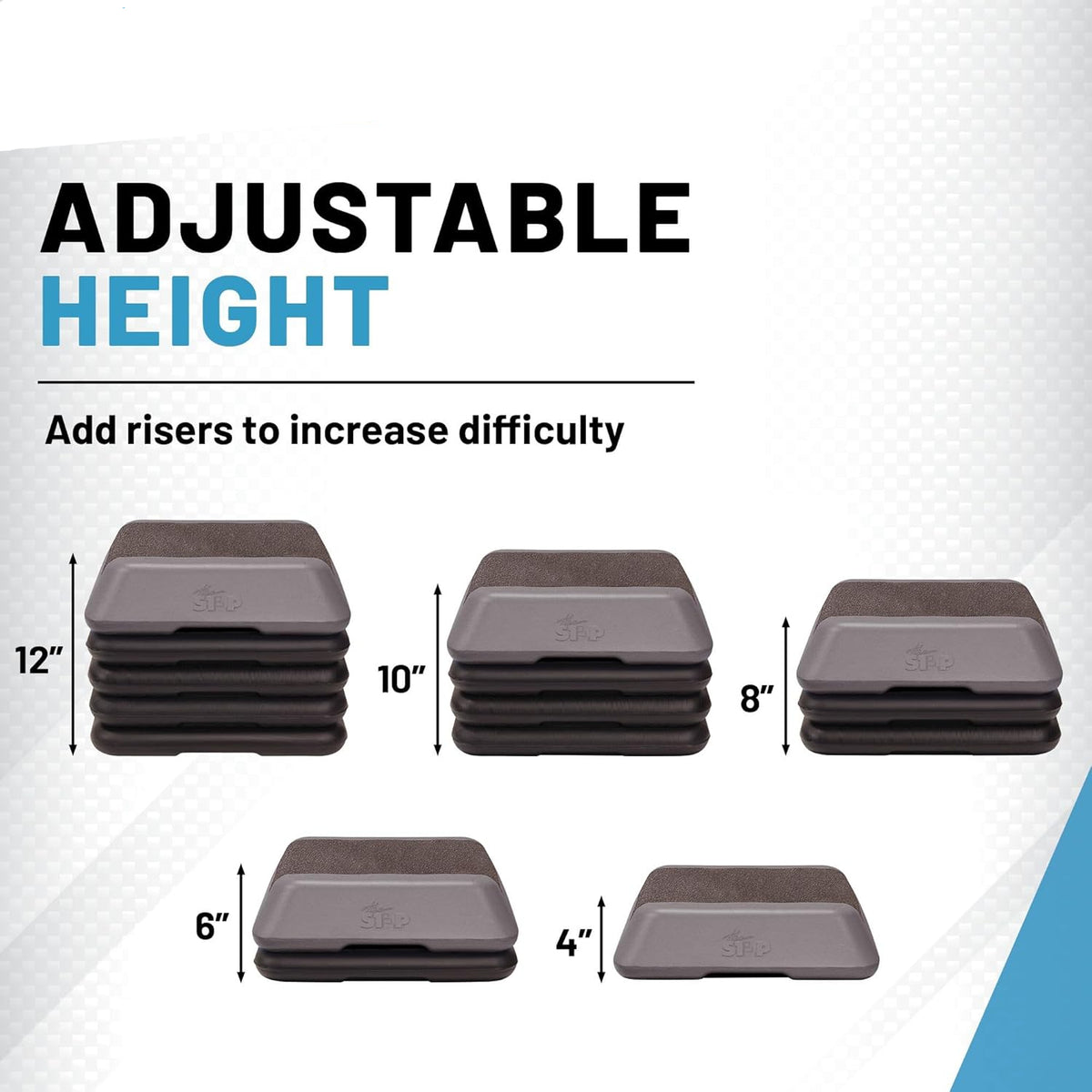 The Step Adjustable High Step Aerobic Platform with 4 Risers, Home Gym Workout Equipment, Fitness Trap Stepper Exercise Platform, Aerobic Exercise Equipment Made in USA - QUORE