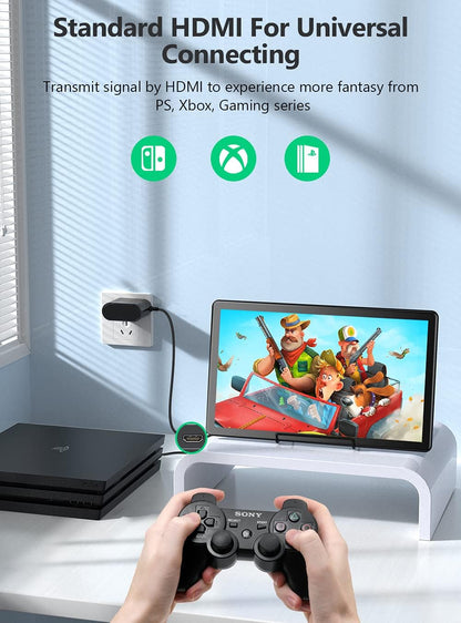 UPERFECT Portable Monitor Touch Screen 15.6 Inch with 2000:1 High Contrast Full HD Display Integrated Stand and DVI VGA HDMI USB B for Laptop XBO Switch PS4/5, Second Screen VESA compatible - QUORE