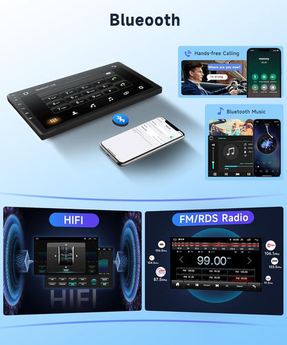 2+64G 10" Wireless Carplay Android Auto Android autoradio voor Toyota Aygo/Peugeot 107/Citroen C1 2004-2014 met touchscreen met Bluetooth HiFi/RDS/FM-radio + Navi/AHD achteruitrijcamera/CANBUS