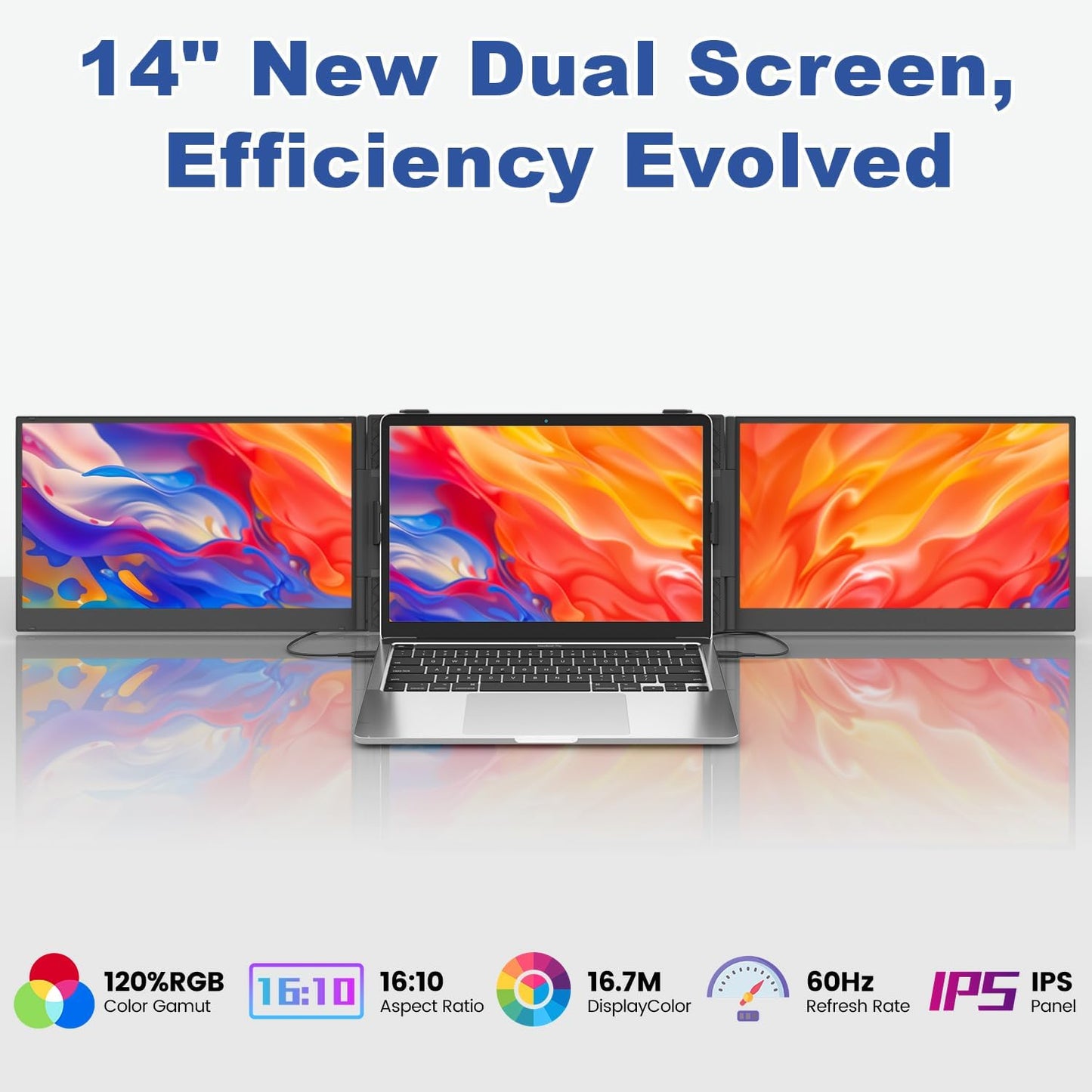 Laptop Schermvergroter – Draagbaar Monitor – Tweede Scherm – Laptop Extender – HD Resolutie – 16 Inch – USB-C & HDMI Aansluiting