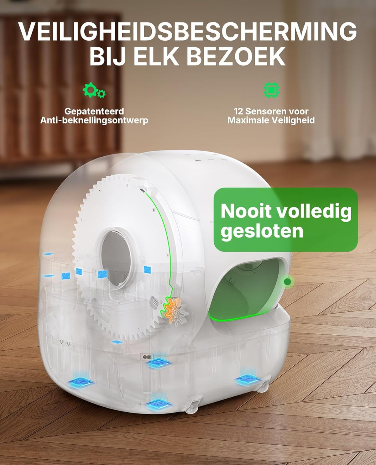 PETKIT PUROBOT MAX PRO 2 Zelfreinigende Kattenbak, Grotere Ingang, AI Camera, Automatisch Kattenbak, 2.4G en 5G Wifi, App-Control, Gezondheidstracering, Geurverwijdering, 76L, Voor Meerdere Katten