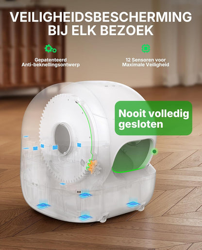 PETKIT PUROBOT MAX PRO 2 Zelfreinigende Kattenbak, Grotere Ingang, AI Camera, Automatisch Kattenbak, 2.4G en 5G Wifi, App-Control, Gezondheidstracering, Geurverwijdering, 76L, Voor Meerdere Katten