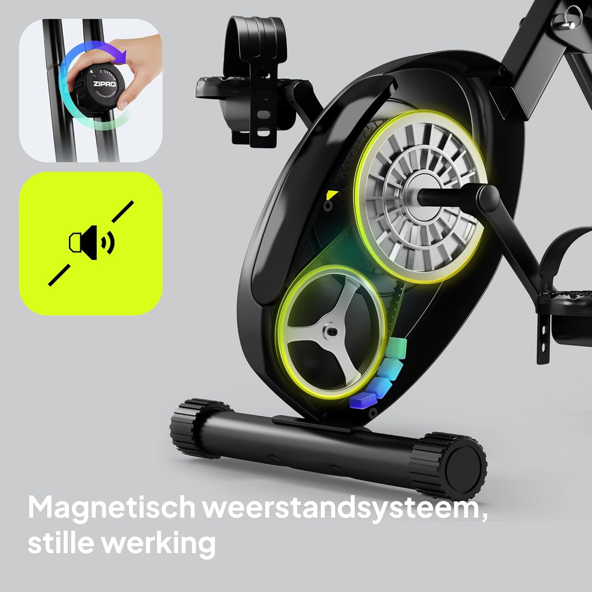 Hometrainer – Fitnessfiets – Fietstrainer – Stationaire Fiets – Opvouwbare Bike – Compact – 8 Weerstandsniveaus – Stil Magnetisch Systeem