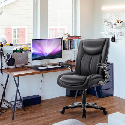 Bureaustoel – Computestoel – Kantoorstoel – Office Chair – Werkstoel – Grote Zitbreedte 58,4 cm – Inklapbare Armleuningen en Verstelbare Hoogte 49-59 cm