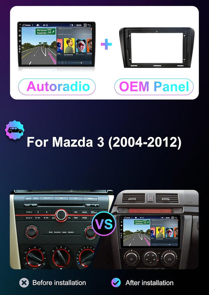 2-DIN Autoradio – Android Autoradio – Auto Multimedia Systeem – Inbouw Radio – Touchscreen Radio – 9 Inch IPS Scherm – Ingebouwde CarPlay & Android Auto – 6GB RAM 128GB Opslag