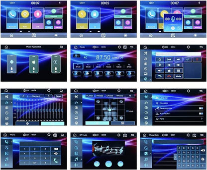 Bluetooth autoradio 1 DIN met Carplay Android Auto, 9 inch afneembaar touchscreen met kleurrijke lichten FM SWC Mirror Link + achteruitrijcamera