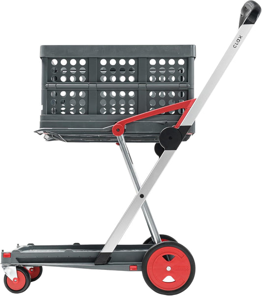 CLAX® Opvouwbare transportwagen (rode editie) - Platformwagen - Opbergwagen - Boodschappentrolley - Met vouwdoos - Rood
