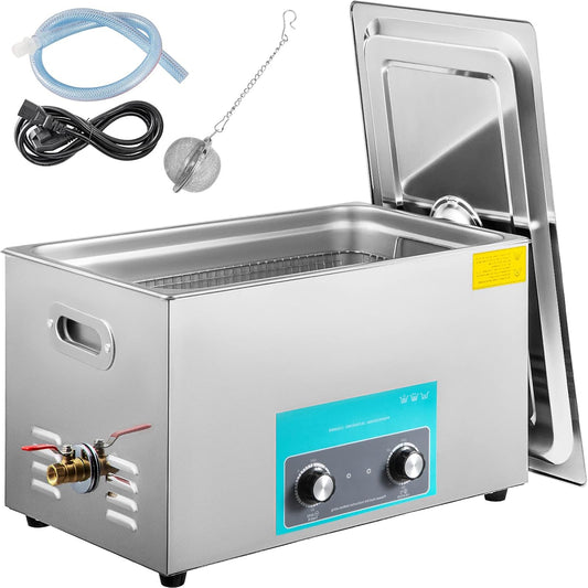 Ultrasone Reiniger – Ultrasoon Schoonmaker – Ultrasoon Bad – Jewel Reiniger – RVS Ultrasoon Machine – 30 Liter Capaciteit – Instelbare Verwarming & Timer - QUORE