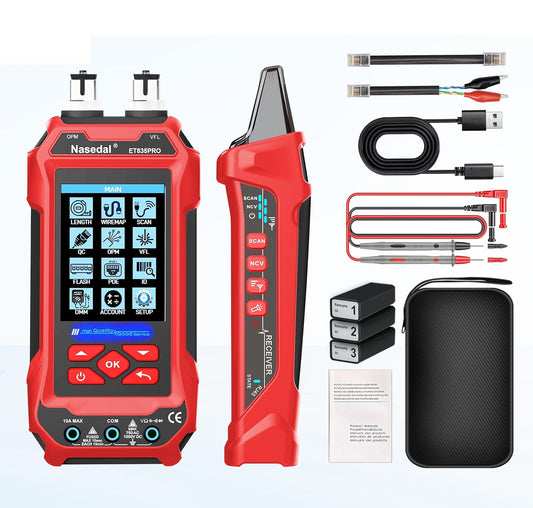 Netwerkkabeltester, optische vermogensmeter, VFL 4 IN 1, draadtracker RJ45 CAT5 CAT6 CAT7 CAT8 test UTP STP QC kabellengte scanpoort Flashng tester POE