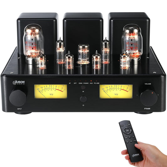 Juson Audio FTA88 Upgrade KT88 ventielbuisversterker, klasse A, hifi-vacuümversterker met BT 5.4 Mosfet, enkelvoudig, dual mode-afstandsbediening, aptX-HD (FTA88 2025)