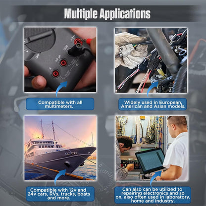 PLAYOCCAR 92 stuks Automotive Circuit Test Leads Kit, Multifunctionele Multimeter Elektrische Sonde Testkit Voor alle voertuigen, laboratoria, huizen, industrieën