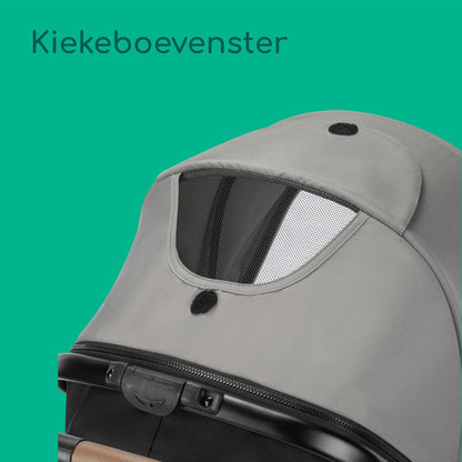 Bebeconfort Haze Trio Lux, 3 in 1 Kinderwagen Set Met Autostoeltje (i-Size), 0-4 jaar (max. 22 kg), 2-in-1-Zitting, Vlakke Ligstand, Compact Inklapbaar, Lichtgewicht Combi Wandelwagen, Tinted Grey