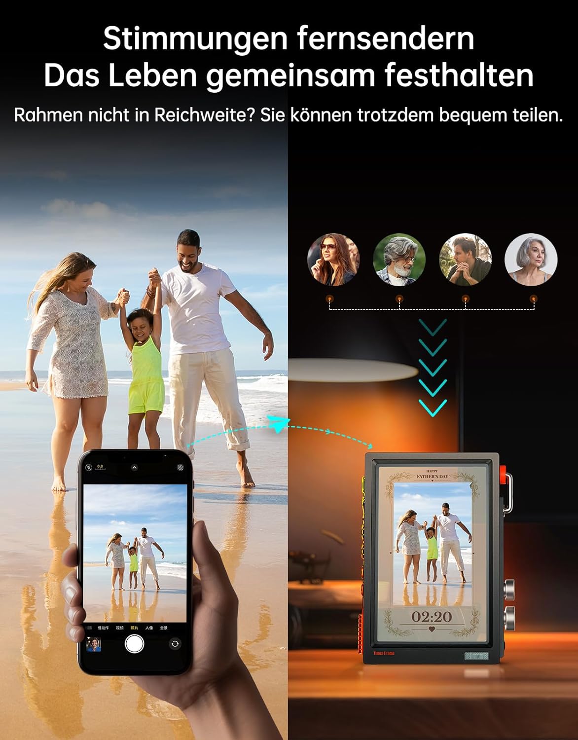 Divoom Times Frame Transparante digitale fotolijst (10,1 inch) met wifi en 64 GB, IPS-display met zwevend effect en RGB-draaiknop, 400+ wijzerplaten, widgets en pixel-art community (zwart)