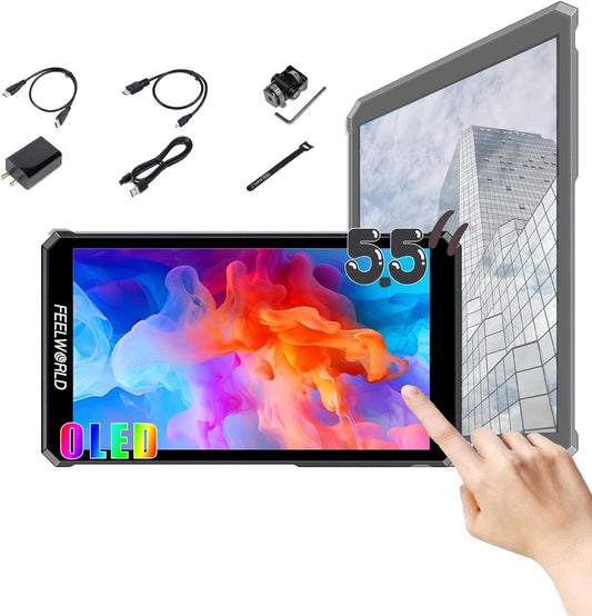 Camera-Monitor – Veldmonitor – Videoscherm – Extern Scherm – DSLR-Monitor – 5,5 Inch AMOLED-Touchscreen – HDMI 2.0