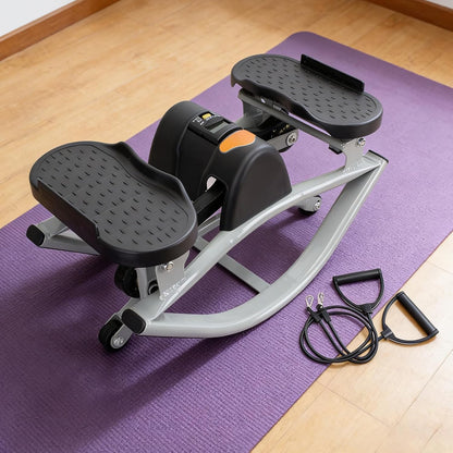 Exercise Step Machine, Portable Leg Trainer with Resistance Band, Rock Stair Training Machine, ABS with Non-Slip Pedals and Adjustable Tension, Fitness Equipment for Glutes Abs